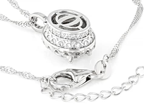 Moissanite Platineve Halo Pendant 4.08ctw DEW