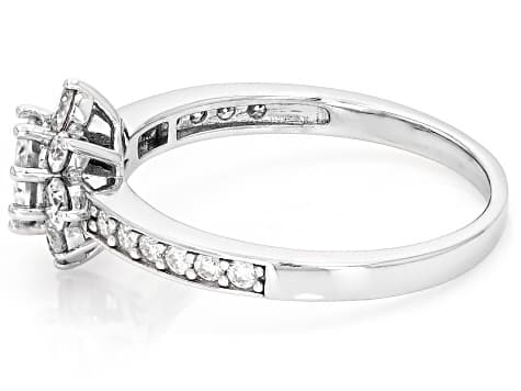 Moissanite Platineve Cluster Ring 1.10ctw DEW