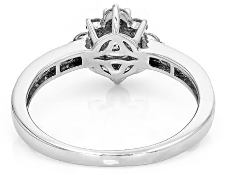 Moissanite Platineve Cluster Ring 1.10ctw DEW
