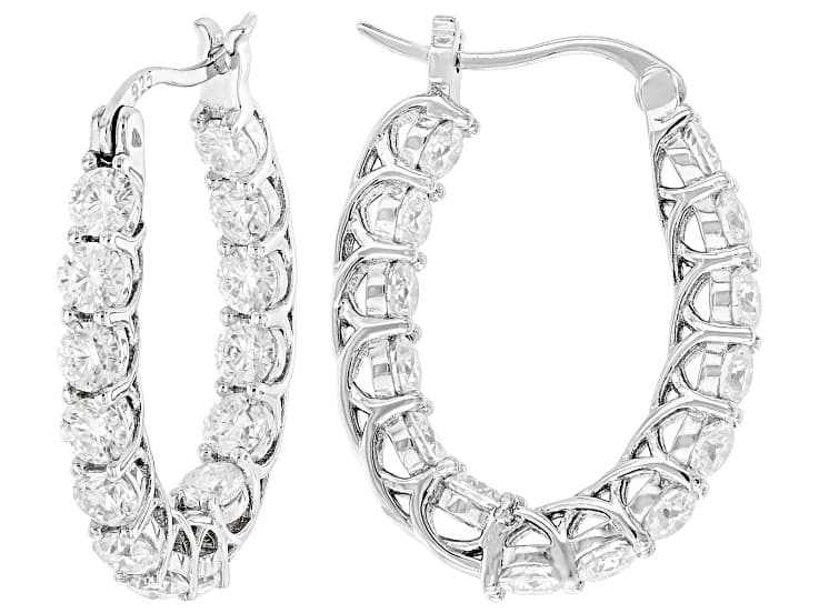 Moissanite Platineve Inside Out Hoop Earrings 2.80ctw DEW
