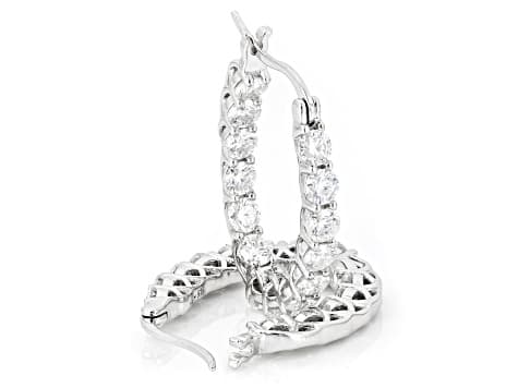Moissanite Platineve Inside Out Hoop Earrings 2.80ctw DEW
