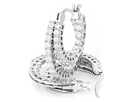 Moissanite Platineve Inside Out Hoop Earrings 2.28ctw DEW