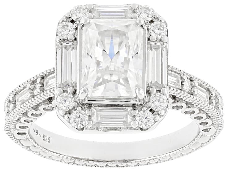 Moissanite Platineve Engagement Ring 3.70ctw DEW