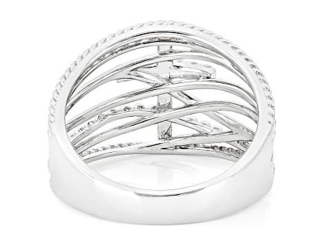 Moissanite Platineve Cross Ring 0.15ctw DEW