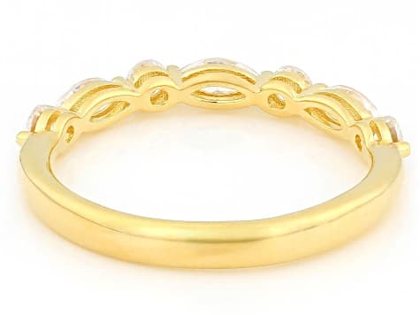 Moissanite 14k Yellow Gold Over Sterling Silver Band Ring 0.66ctw DEW