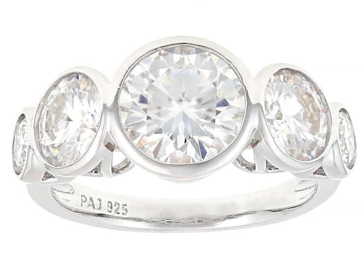 Moissanite Platineve Band Ring 3.96ctw DEW