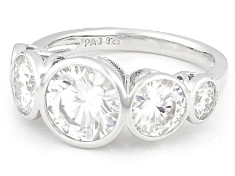 Moissanite Platineve Band Ring 3.96ctw DEW