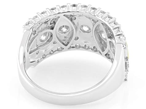 Moissanite Platineve And 14k Yellow Gold Over Silver Ring 2.09ctw DEW