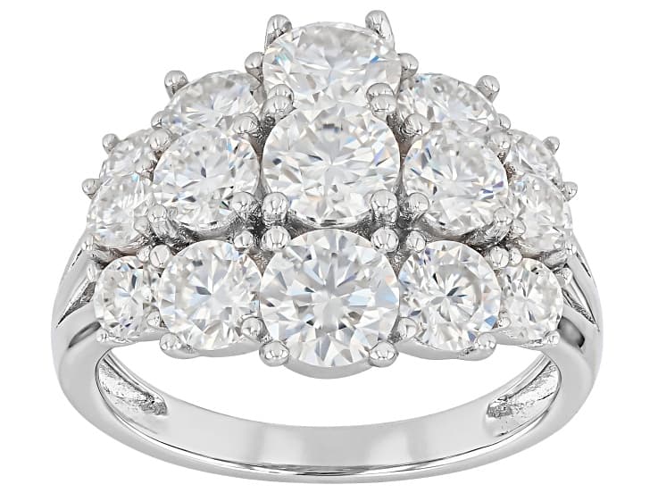 Moissanite Platineve Multirow Ring 3.48ctw DEW