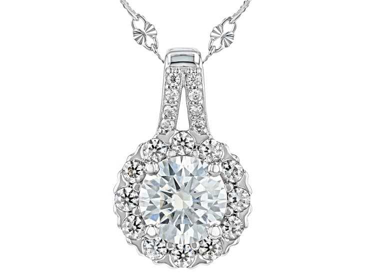 Moissanite Platineve Pendant with Chain 1.16ctw DEW
