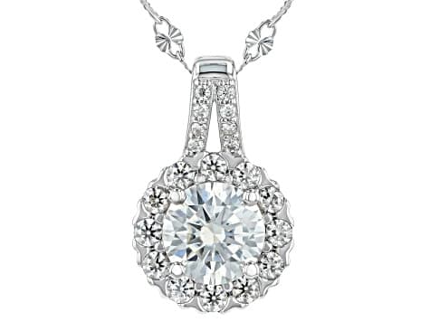 Moissanite Platineve Pendant with Chain 1.16ctw DEW