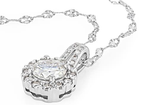 Moissanite Platineve Pendant with Chain 1.16ctw DEW
