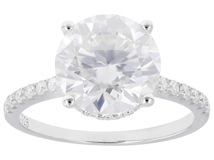 Moissanite Platineve Engagement Ring 4.22ctw DEW