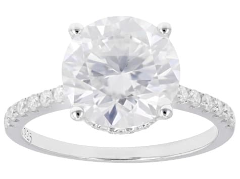 Moissanite Platineve Engagement Ring 4.22ctw DEW