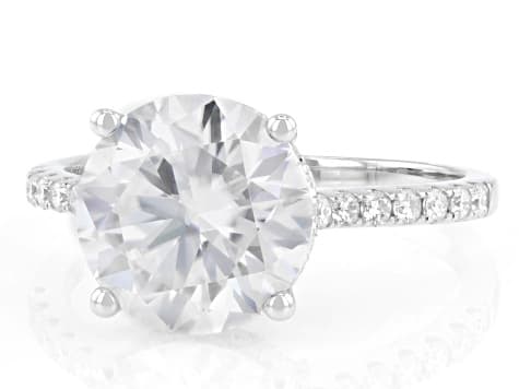 Moissanite Platineve Engagement Ring 4.22ctw DEW
