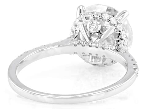 Moissanite Platineve Engagement Ring 4.22ctw DEW