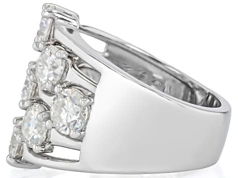 Moissanite Platineve Cluster Ring 4.50ctw DEW.