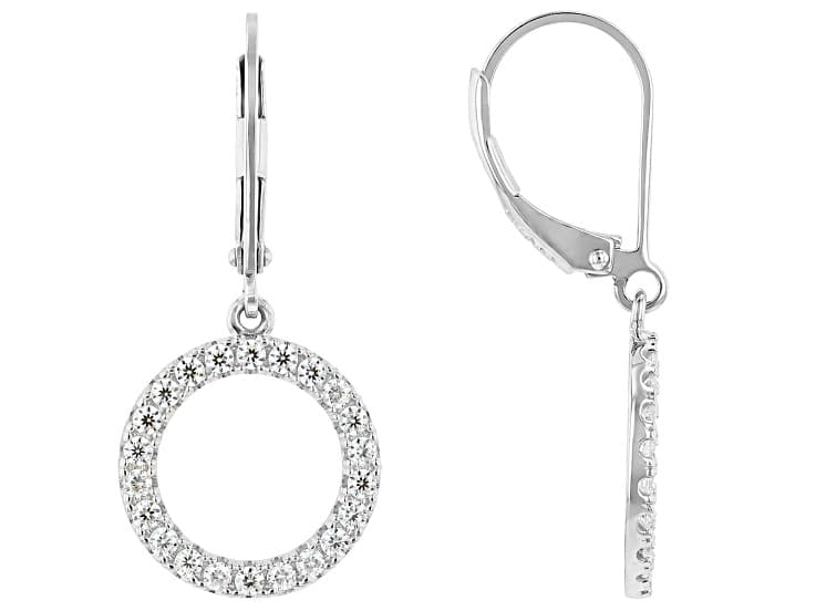 Moissanite Platineve Circle Earrings 0.88ctw DEW.