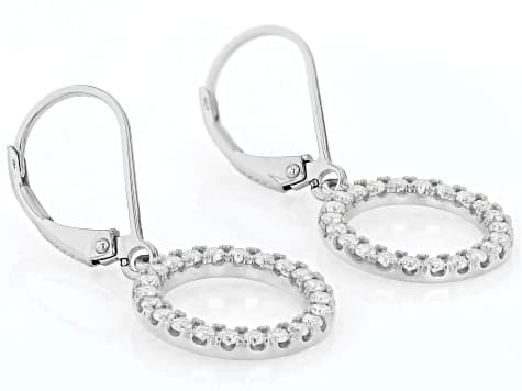 Moissanite Platineve Circle Earrings 0.88ctw DEW.