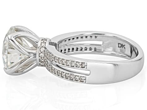Moissanite Platineve Engagement Ring 4.36ctw DEW.