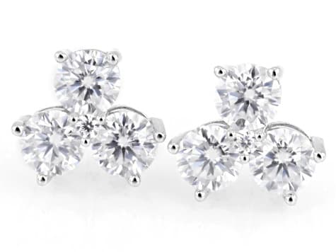 Moissanite Platineve® Clover Earrings 1.42ctw DEW