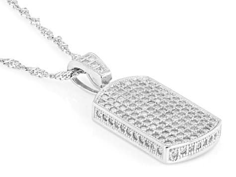 Moissanite Platineve Dog-tag Pendant 1.48ctw DEW