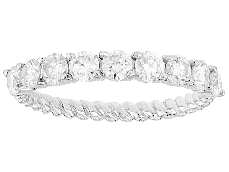 Moissanite Platineve Band Ring 0.90ctw DEW