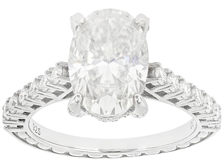 Moissanite Platineve Engagement Ring 5.03ctw DEW.