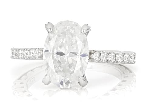 Moissanite Platineve Engagement Ring 5.03ctw DEW.