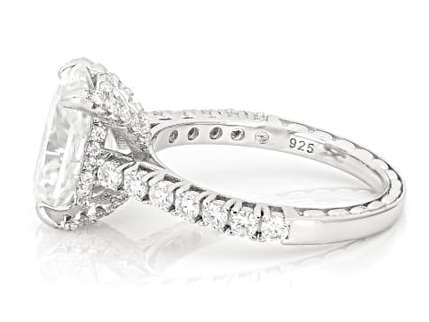 Moissanite Platineve Engagement Ring 5.03ctw DEW.