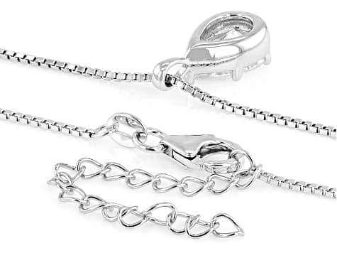 Pear Moissanite Platineve Solitaire Pendant with Box Chain 2.10ct DEW