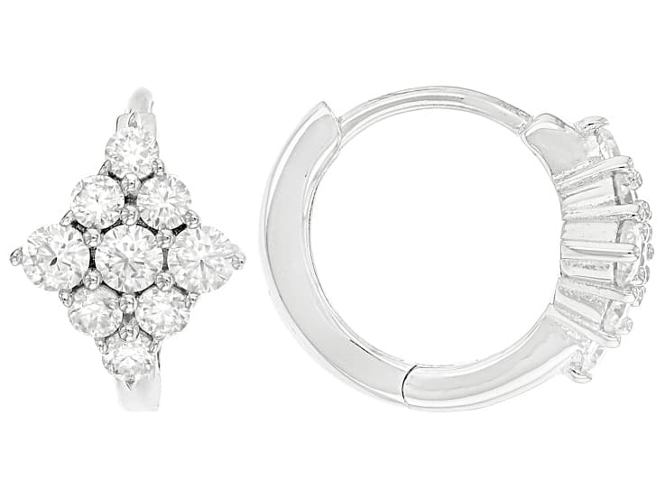 Moissanite Platineve Hoop Earrings 0.72ctw DEW.