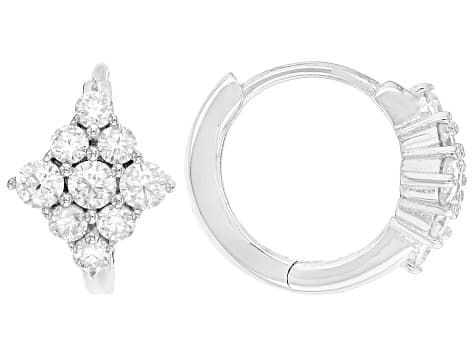 Moissanite Platineve Hoop Earrings 0.72ctw DEW.