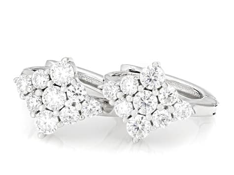 Moissanite Platineve Hoop Earrings 0.72ctw DEW.