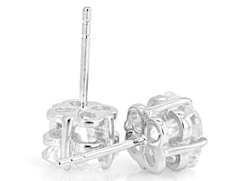 Clover Shape Lumina Cut Moissanite Platineve Stud Earrings 3.50ctw DEW