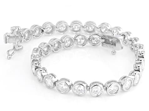 Moissanite Platineve Tennise Bracelet 7.36ctw DEW.