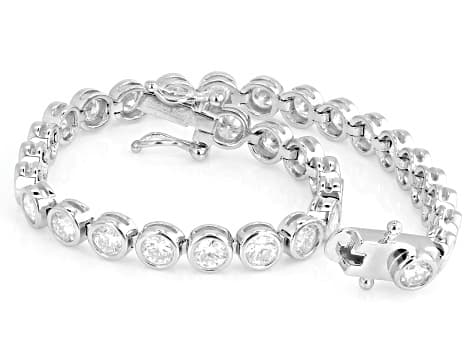 Moissanite Platineve Tennise Bracelet 7.36ctw DEW.