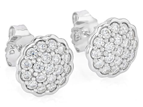Moissanite Platineve Cluster Earrings 1.14ctw DEW