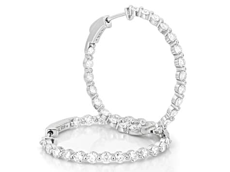 Moissanite Platineve Inside-Out Hoop Earrings 4.40ctw DEW