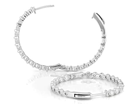 Moissanite Platineve Inside-Out Hoop Earrings 4.40ctw DEW
