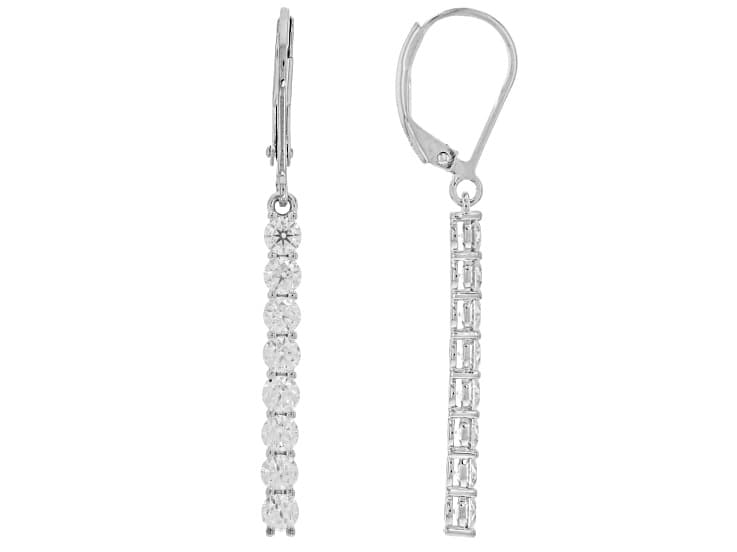 Moissanite Platineve Drop Earrings 1.60ctw DEW