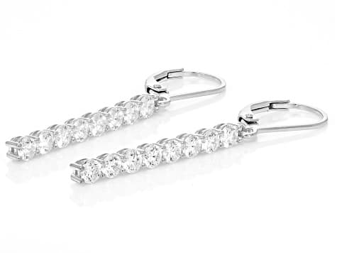 Moissanite Platineve Drop Earrings 1.60ctw DEW