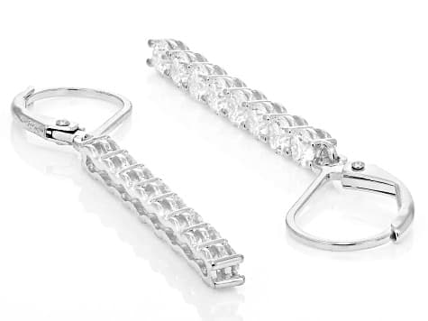 Moissanite Platineve Drop Earrings 1.60ctw DEW
