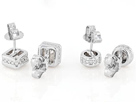 Moissanite Platineve Set of 2 Stud Earrings 2.96ctw DEW