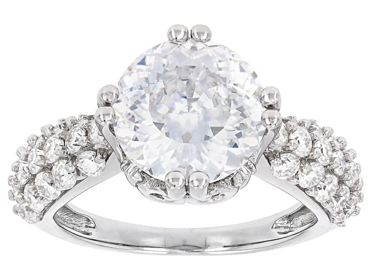 Moissanite Inferno Cut Platineve Ring 5.17ctw DEW.