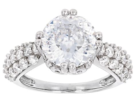 Moissanite Inferno Cut Platineve Ring 5.17ctw DEW.