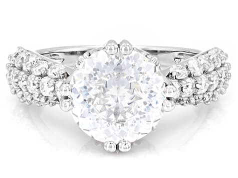Moissanite Inferno Cut Platineve Ring 5.17ctw DEW.