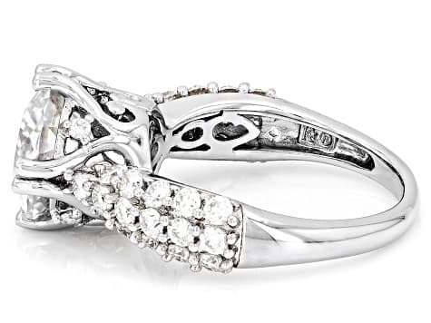 Moissanite Inferno Cut Platineve Ring 5.17ctw DEW.