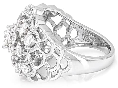 Moissanite Platineve Cluster Ring 2.50ctw DEW