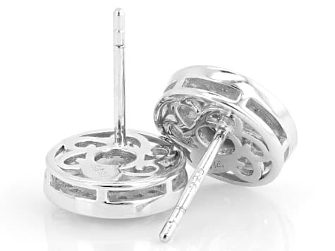 Moissanite Platineve Halo Earrings 2.00ctw DEW.